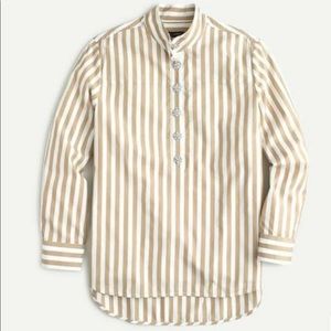 J. Crew NWT Poplin Popover Tunic (Honey Stripe)